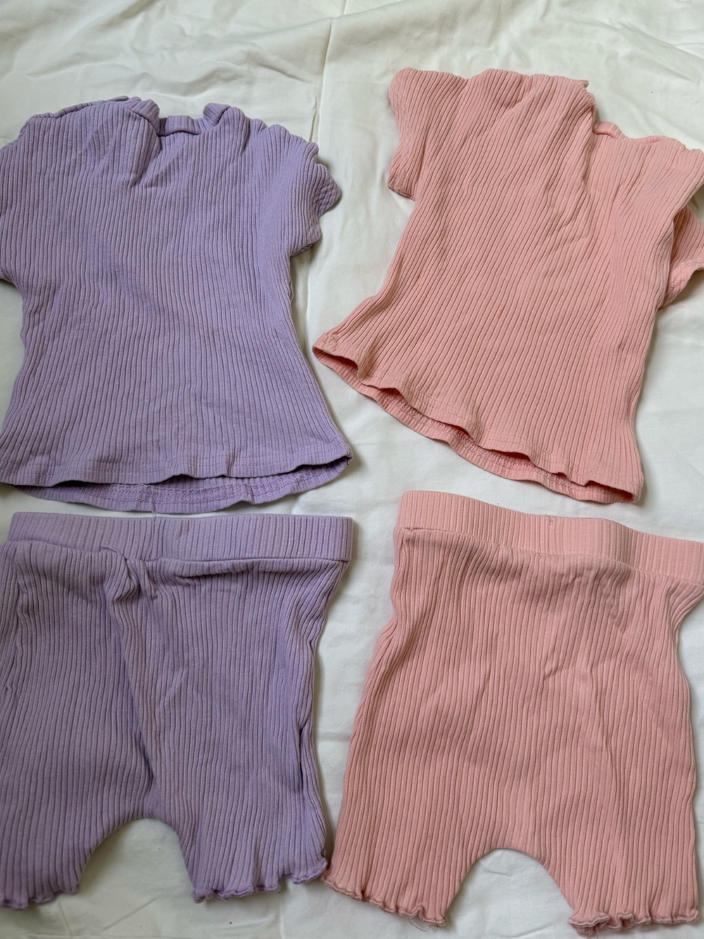 Ribbed Pastel Two-Piece Sets — Lavender & Pink - Picture 3 of 8